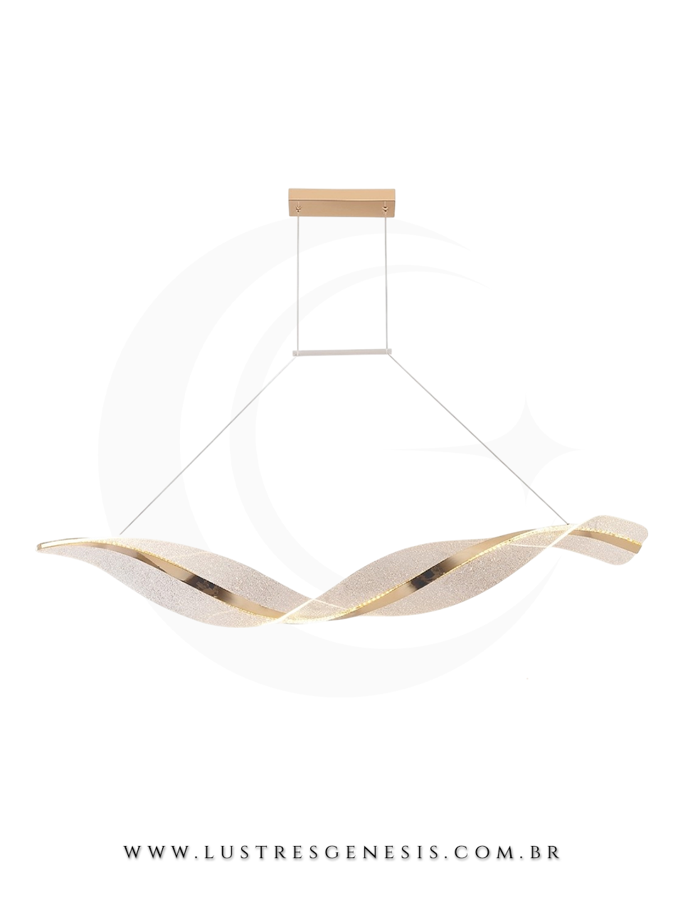 O Lustre Pendente QD05217 em metal dourado e acrilico une elegancia e sofistiacao para o seu ambiente